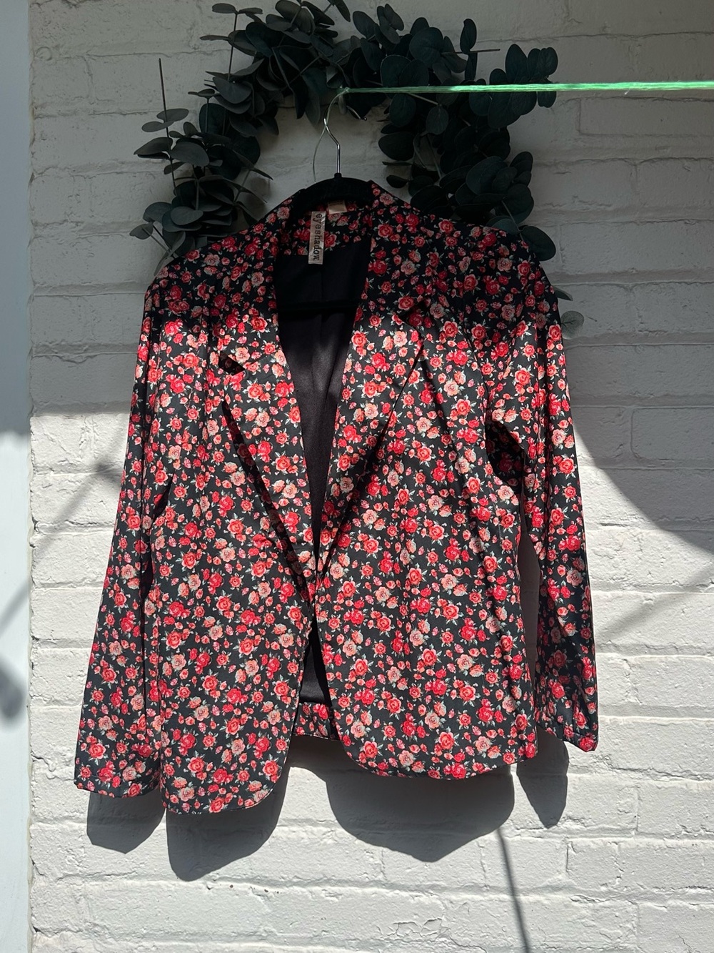 Floral Black & Red Blazer Jacket